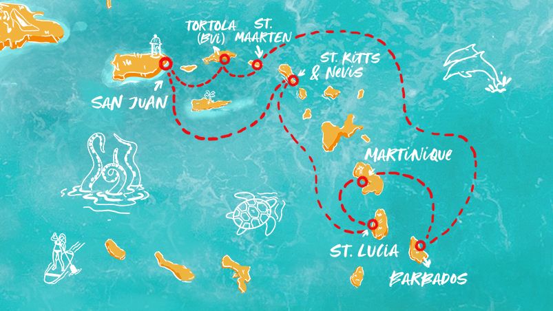 Pre-Holiday Caribbean Refresh Itinerary Map