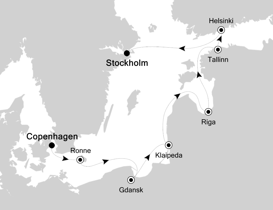 Northern Europe & British Isles Cruise Itinerary Map